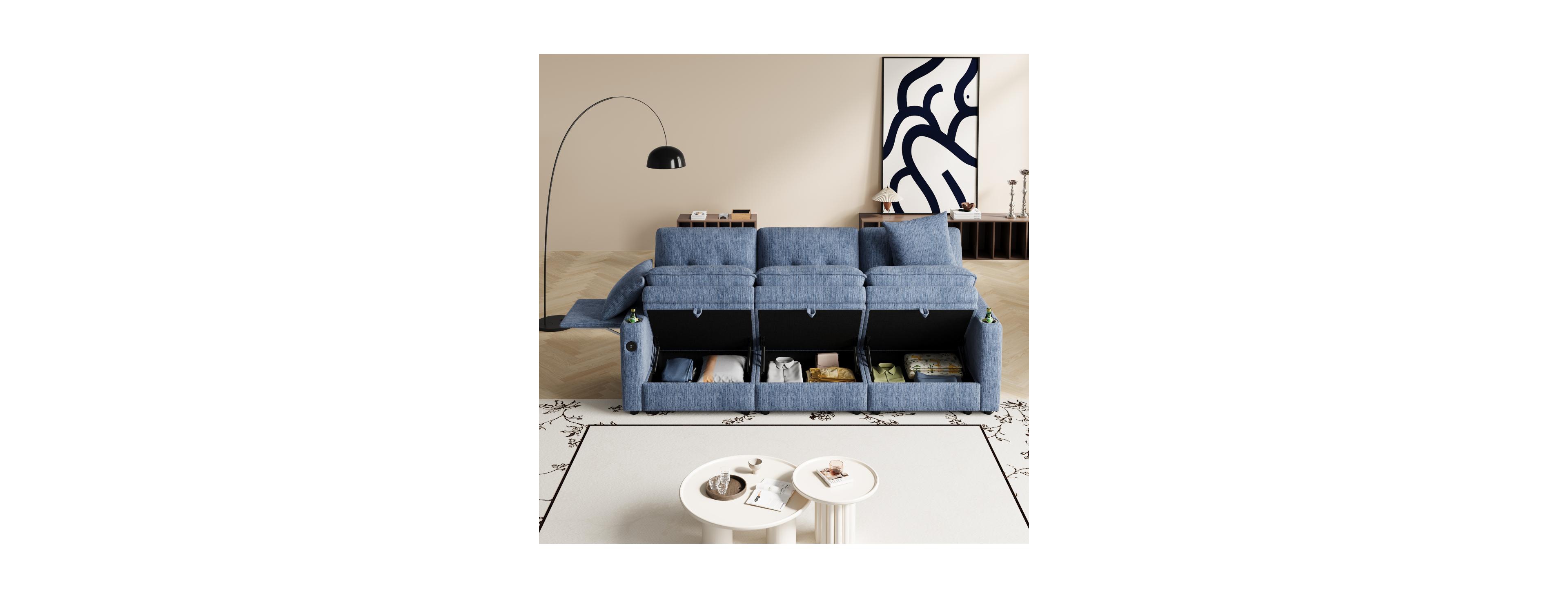Streamdale Furniture 89-Inch Cloud Sofa with Storage