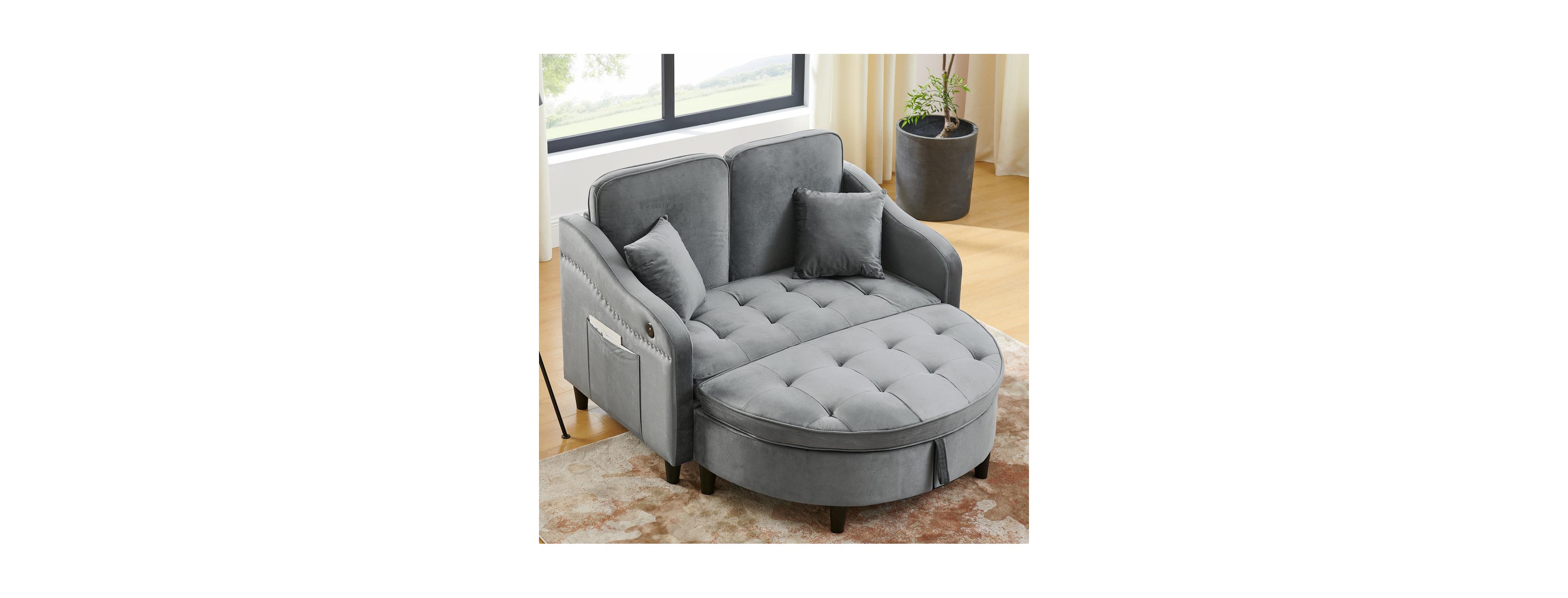 Streamdale Furniture Two-Seater Sofa with Storage Footstool and Usb Port