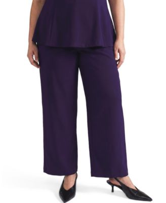 Plus Size Audrey High-Rise Relaxed-Fit Tapered-Leg Ponte Pants