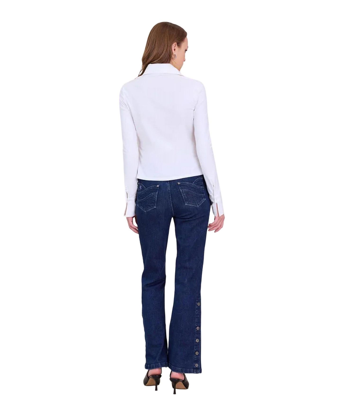 Женская рубашка Anne Fontaine Christie Double-Collar Long-Sleeve, цвет: Белый — фото 3