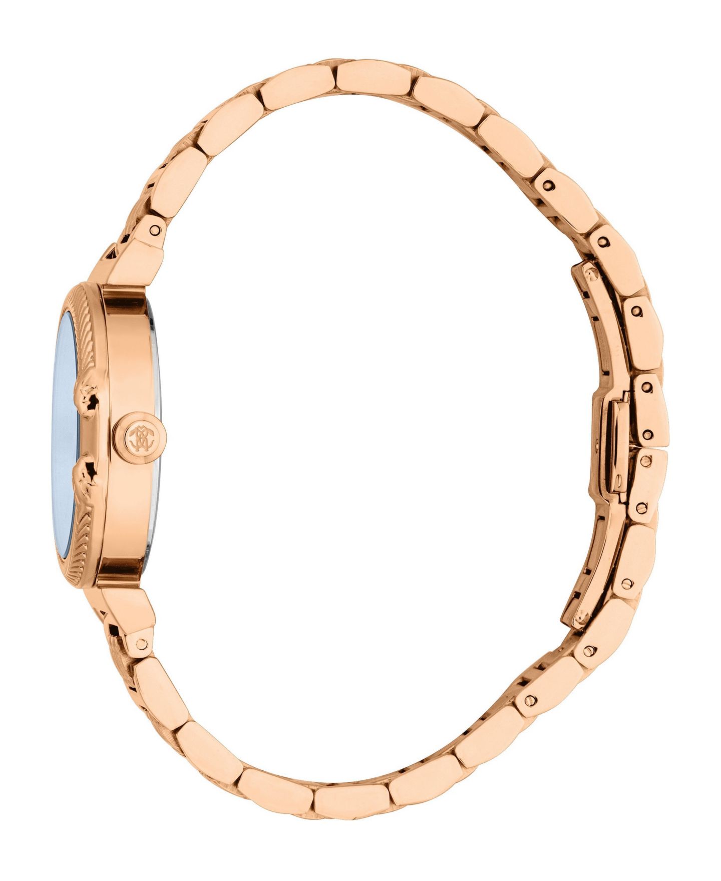 Женские часы Roberto Cavalli Quartz Rose Gold Stainless Steel Bracelet Watch, цвет: Розовый — фото 3