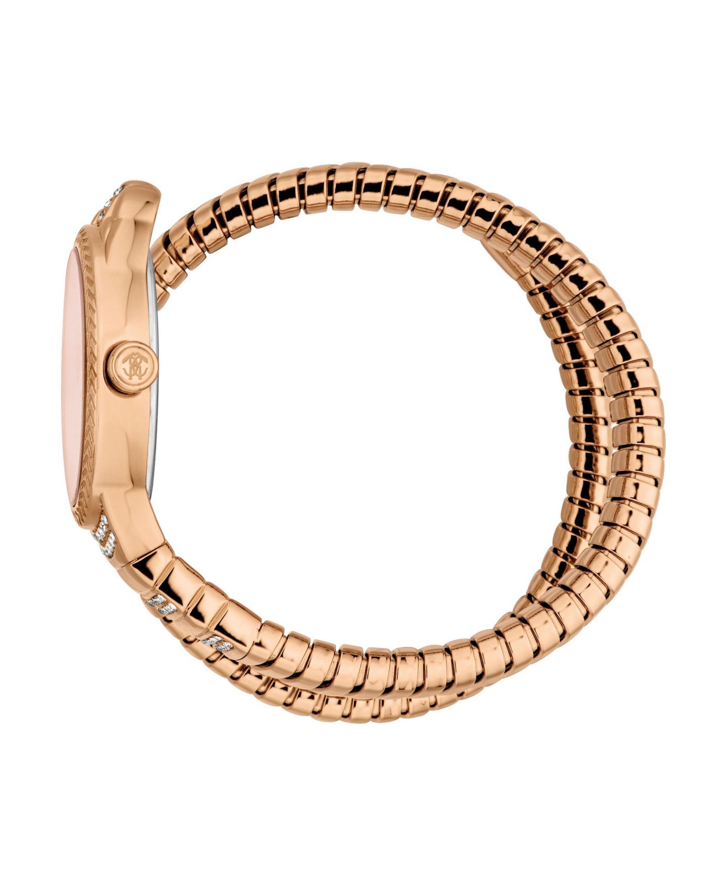 Женские часы Roberto Cavalli Quartz Rose Gold Stainless Steel Bracelet Watch, цвет: Розовый — фото 3