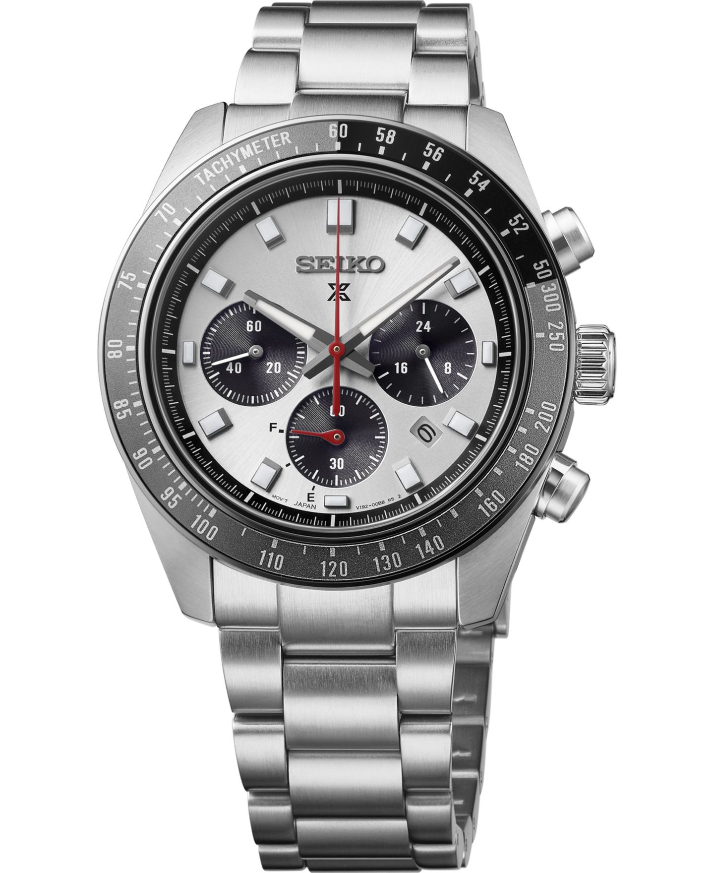 Мужские часы Seiko Prospex Speedtimer Silver-Tone Stainless Steel Bracelet Watch 41.4mm — фото 1