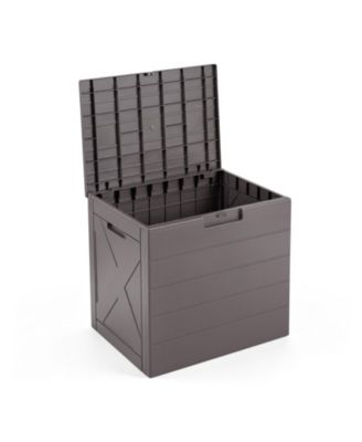 25 Gallon Outdoor Deck Box with Lock Hole and Wood Grain