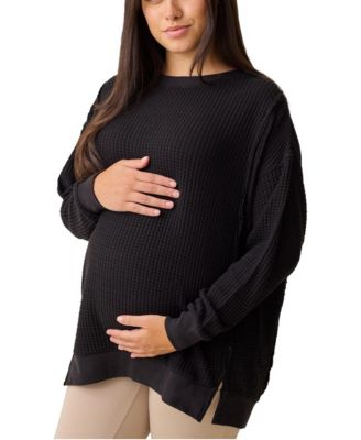 Maternity Joelle Nursing Waffle-Knit Crewneck Top
