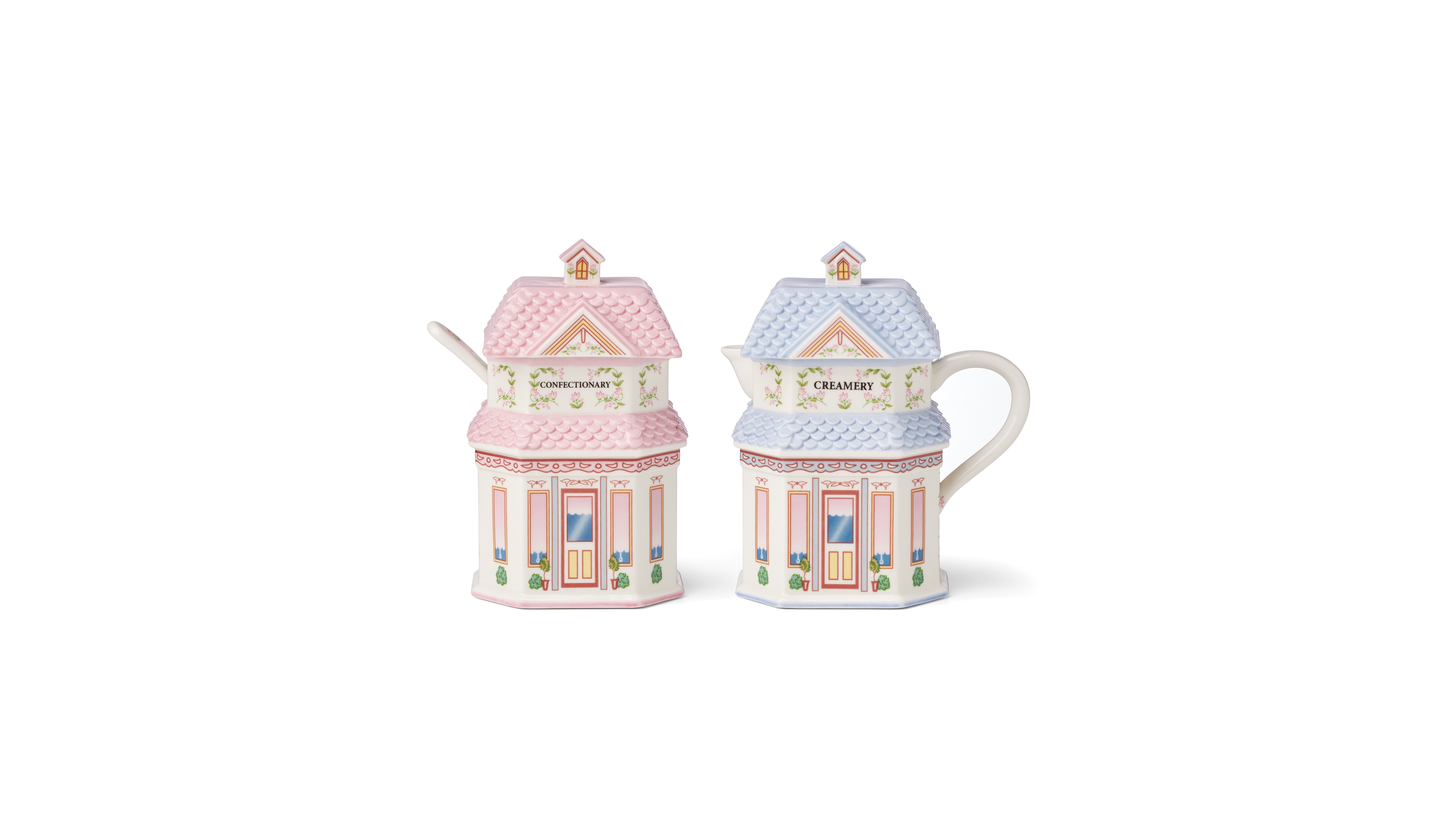 Lenox Spice Village Pattern Sugar & Creamer Set