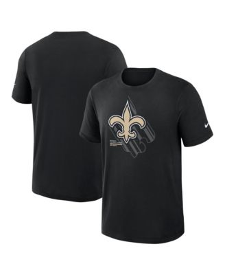 Men's Black New Orleans Saints Left End Run Slub T-Shirt