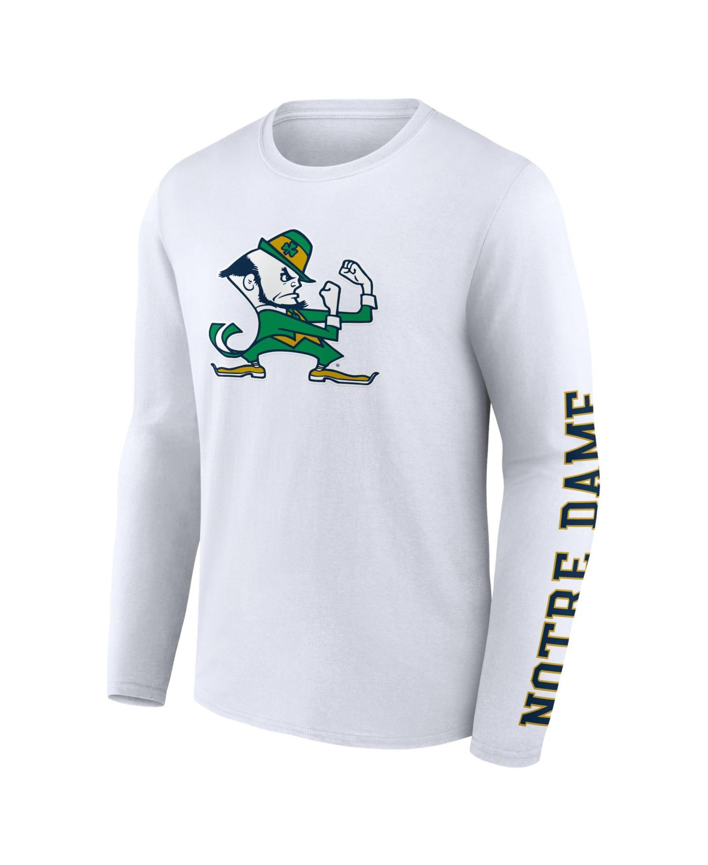 Мужская футболка Logo Athletic White Notre Dame Fighting Irish Primary Logo Long-Sleeve — фото 4