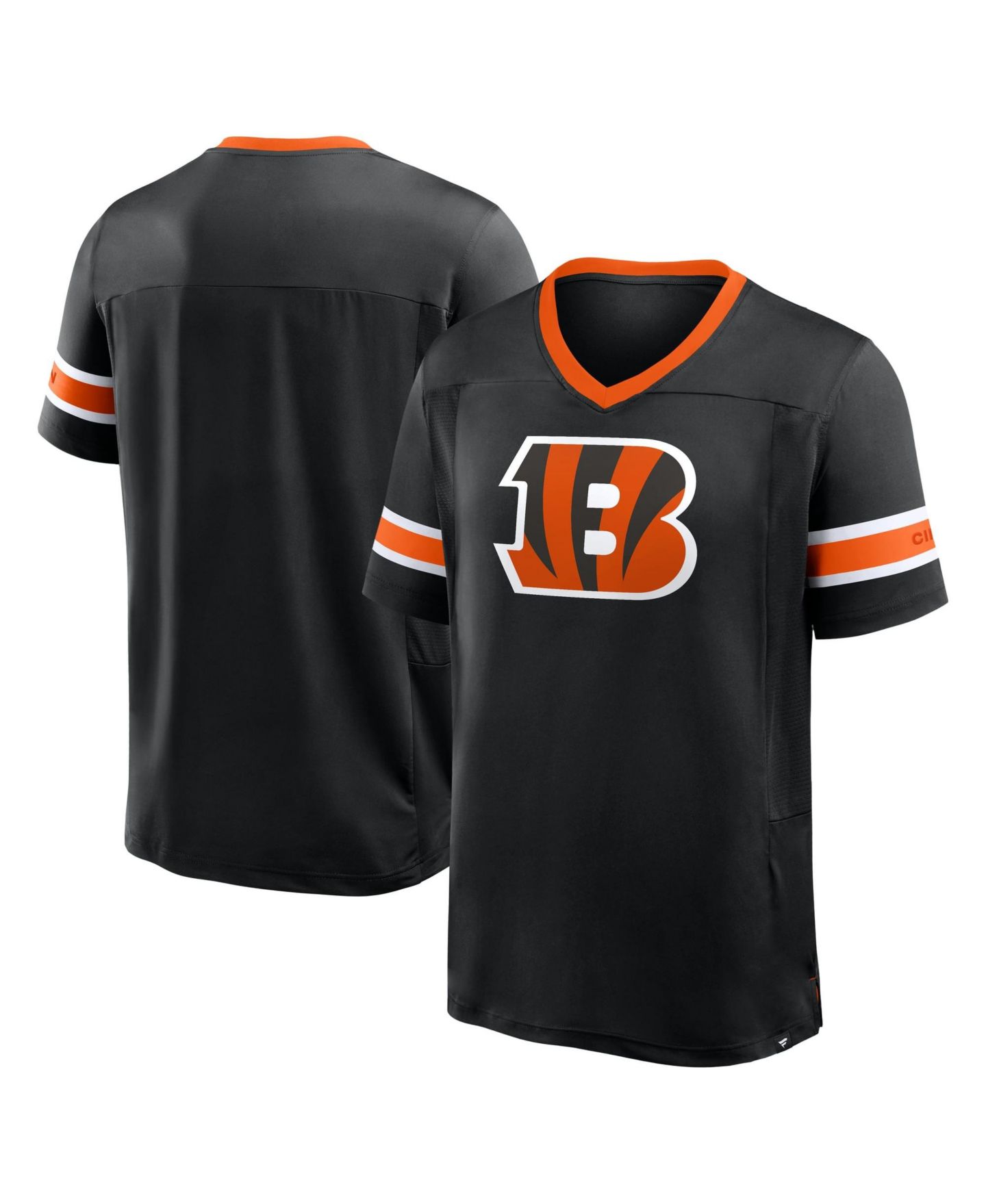Мужская футболка Fanatics Black Cincinnati Bengals Hometown Premium Hashmark V-Neck — фото 1