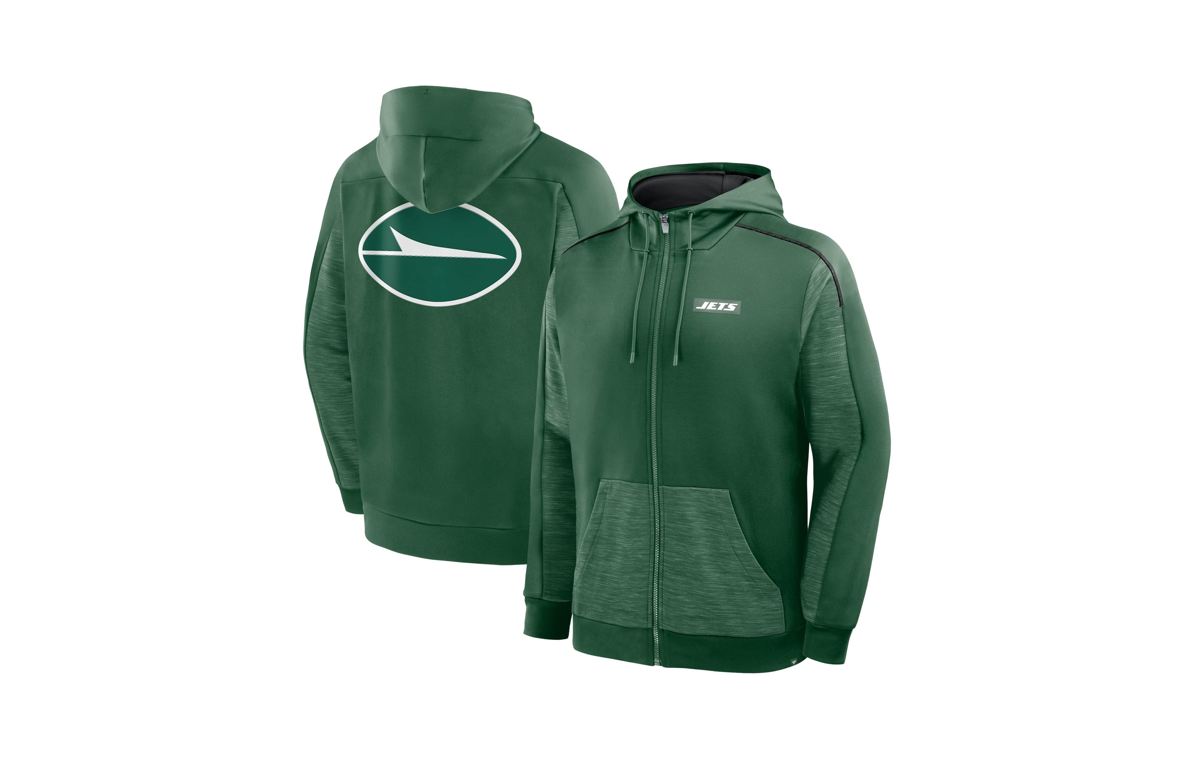 Fanatics Men's Green New York Jets Checkdown Pass Full-Zip Hoodie