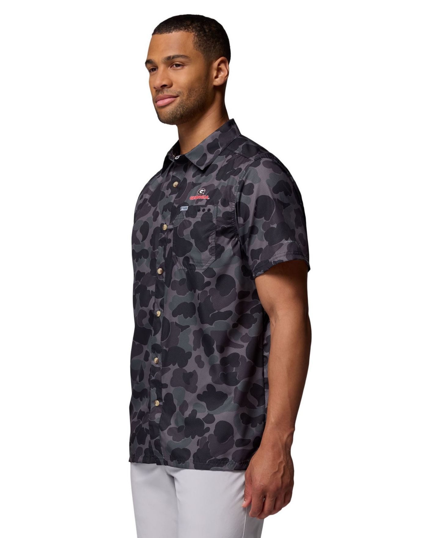 Мужская рубашка Columbia Black Georgia Bulldogs Super Slack Tide Omni-Wick Button-Up — фото 3