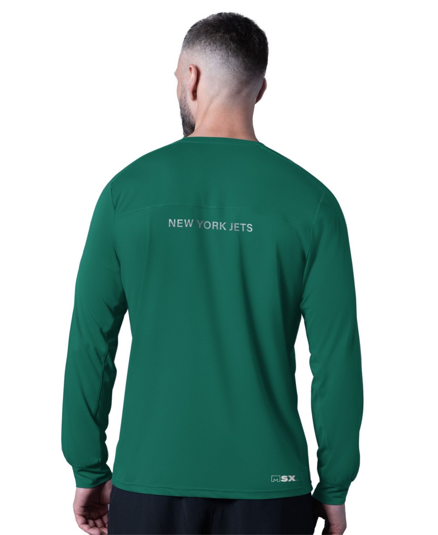 Мужская футболка MSX by Michael Strahan Green New York Jets Forward Long-Sleeve — фото 2