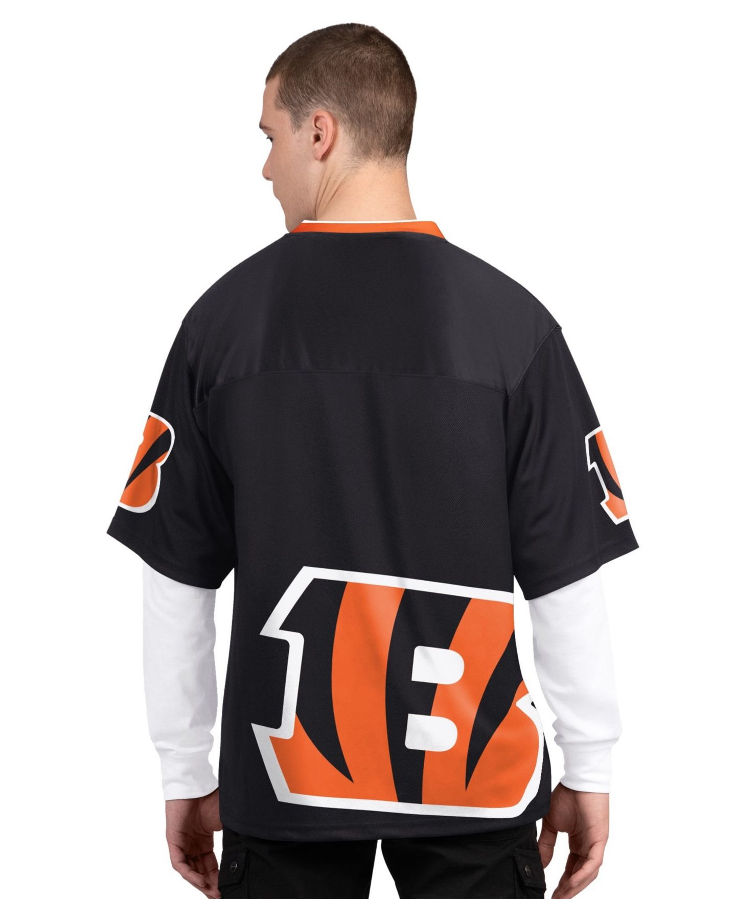 Мужские футболки Starter Black/White Cincinnati Bengals Short-Sleeve Long-Sleeve T-Shirt Combo Pack — фото 2