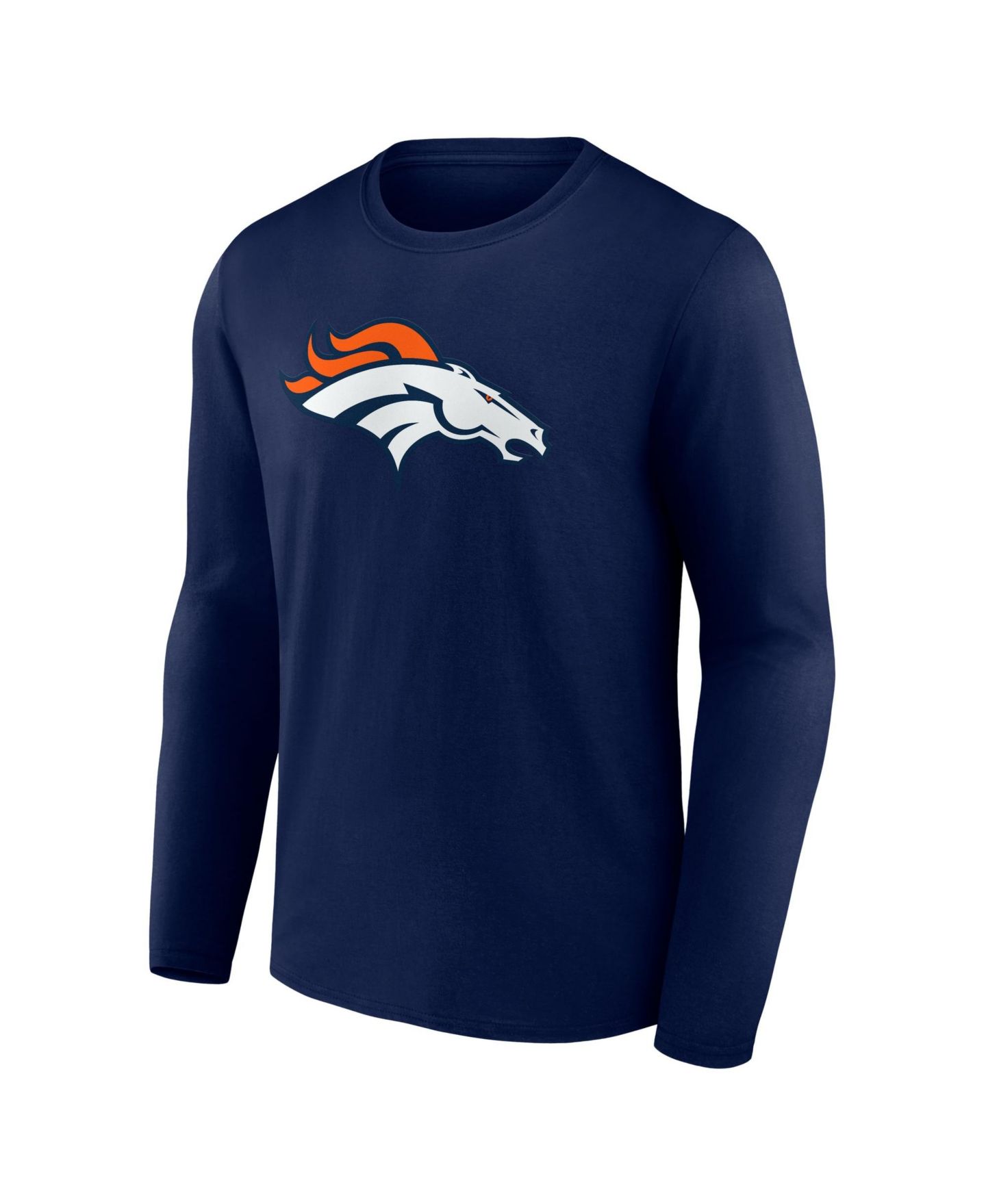 Мужская футболка Logo Athletic Navy Denver Broncos Primary Logo Long-Sleeve — фото 3