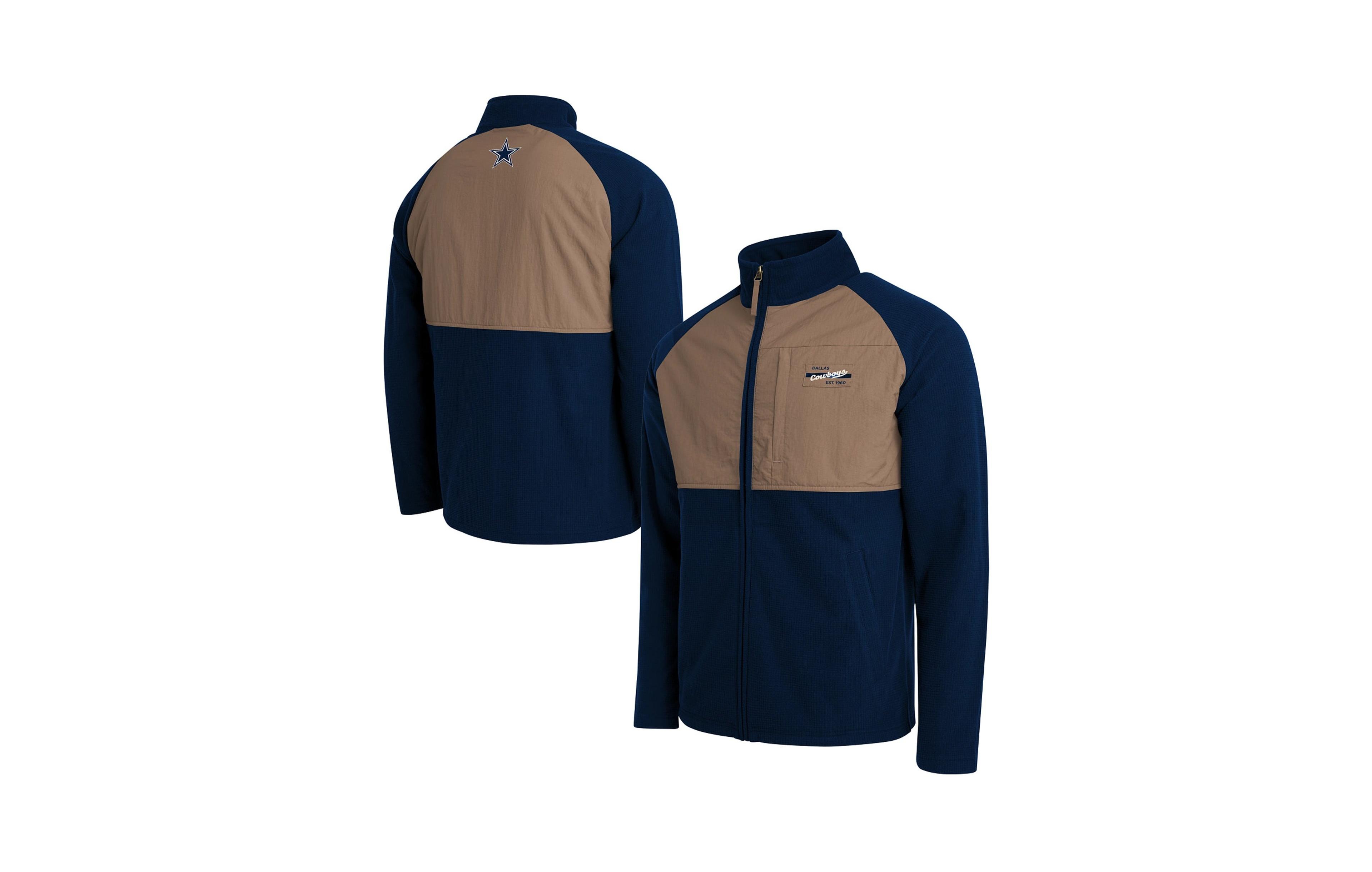 Darius Rucker Collection By Fanatics Men's Navy/Tan Dallas Cowboys Full-Zip Raglan Jacket
