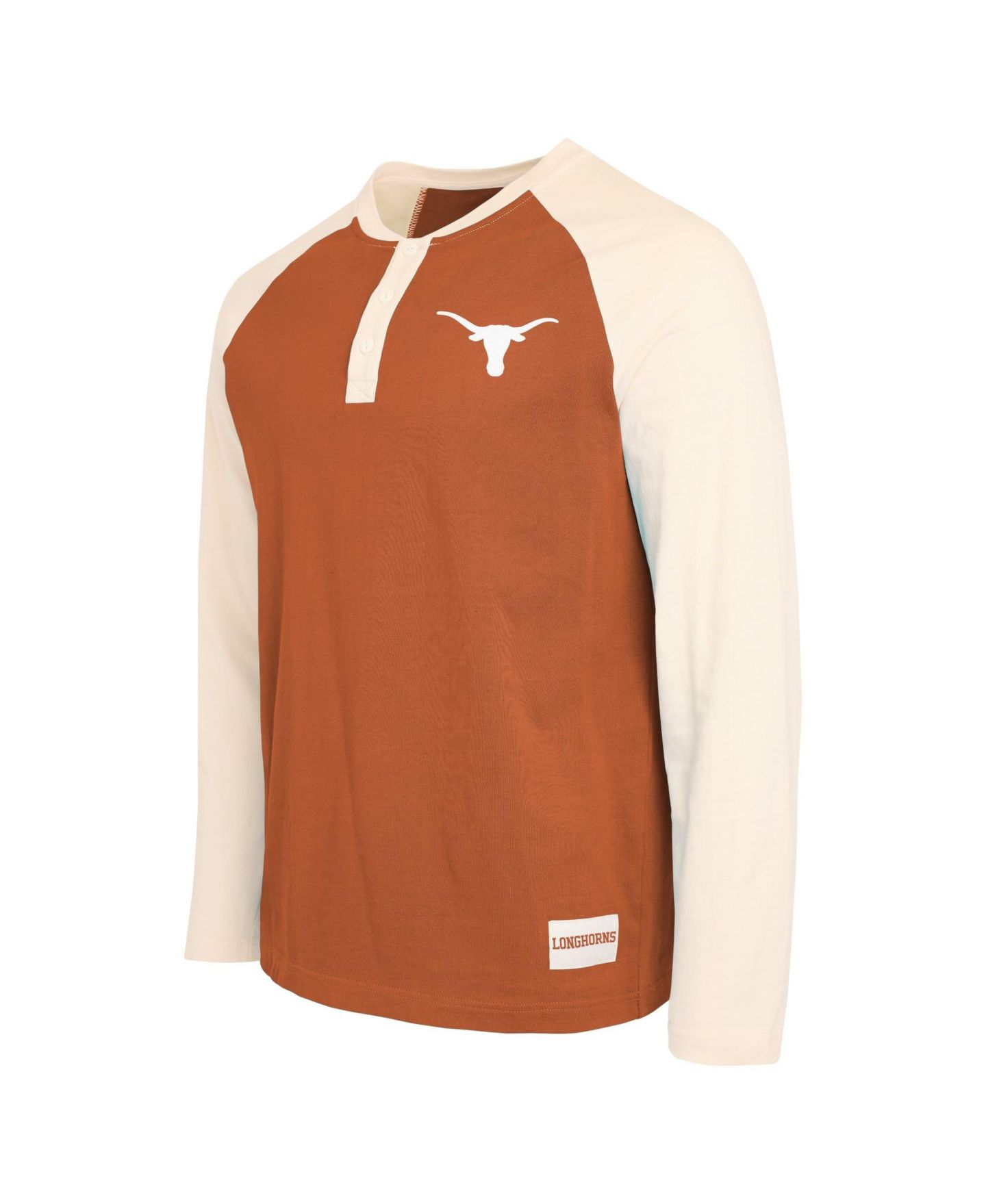Мужская футболка Darius Rucker Collection By Fanatics Texas Orange/White Texas Longhorns Henley Long-Sleeve — фото 2