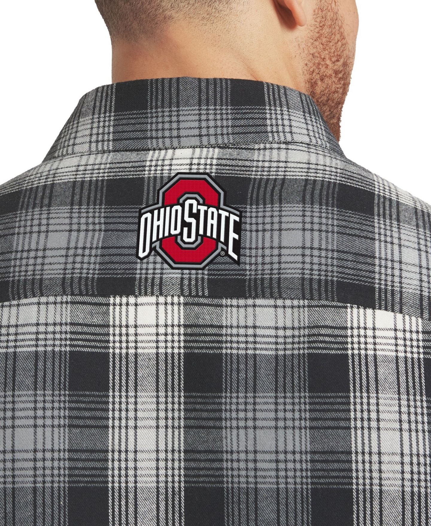 Мужская рубашка Darius Rucker Collection By Fanatics Black Ohio State Buckeyes Plaid Long-Sleeve Button-Up — фото 6