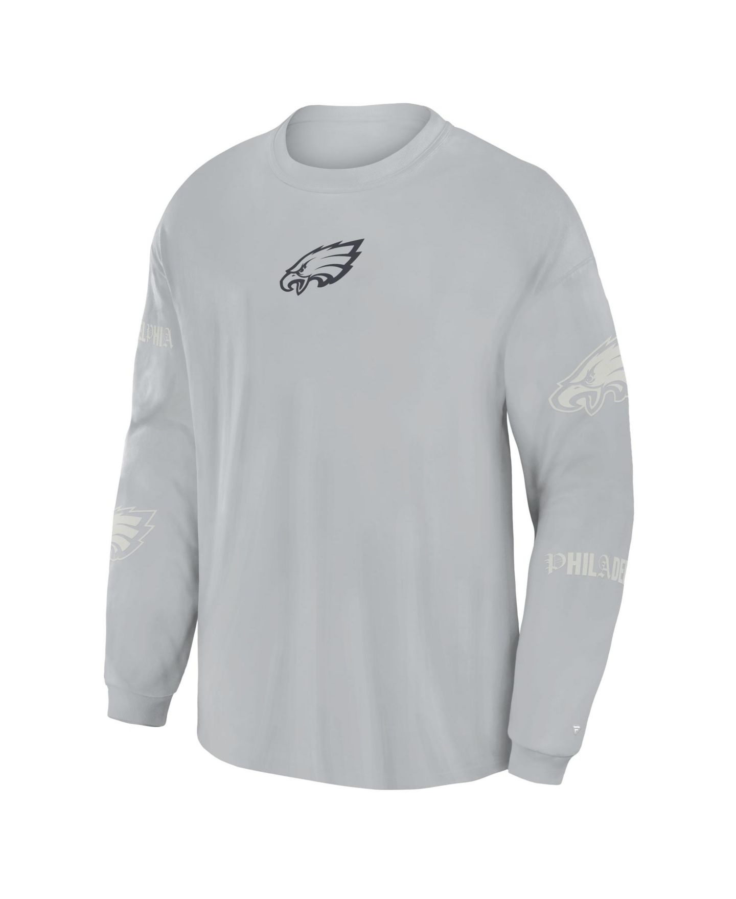 Мужская футболка Fanatics Gray Philadelphia Eagles Oversized Type Play Long-Sleeve — фото 4