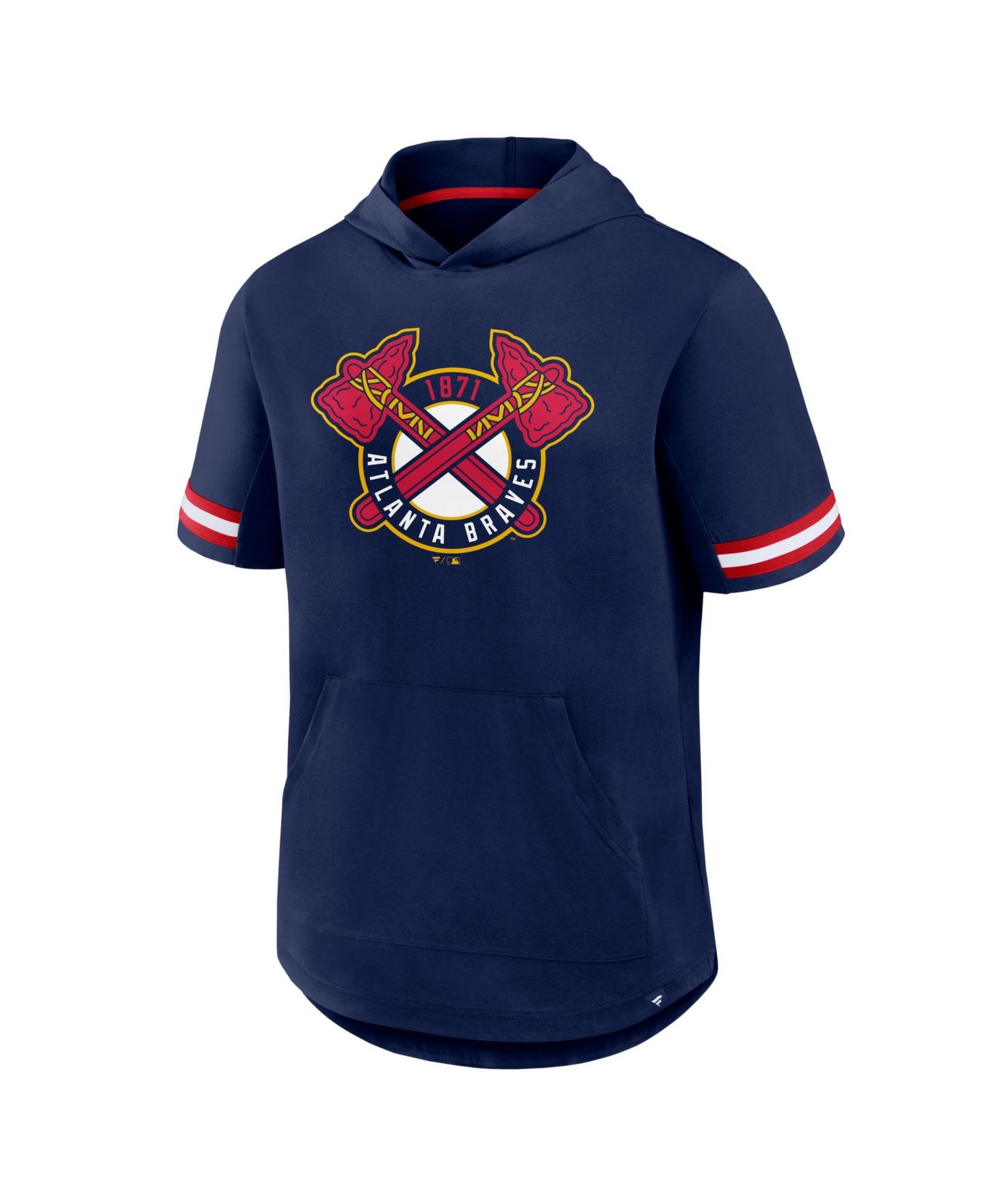 Мужская футболка Fanatics Navy Atlanta Braves Optimal Play Hooded — фото 4