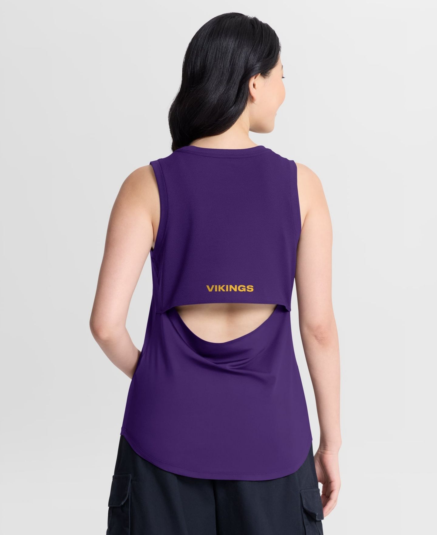 Женский топ Fanatics Purple Minnesota Vikings Draped Mesh Back Performance — фото 3
