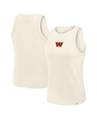 Women's Cream Washington Commanders Star Play Tri-Blend Ribbed&nbsp;Tank Top