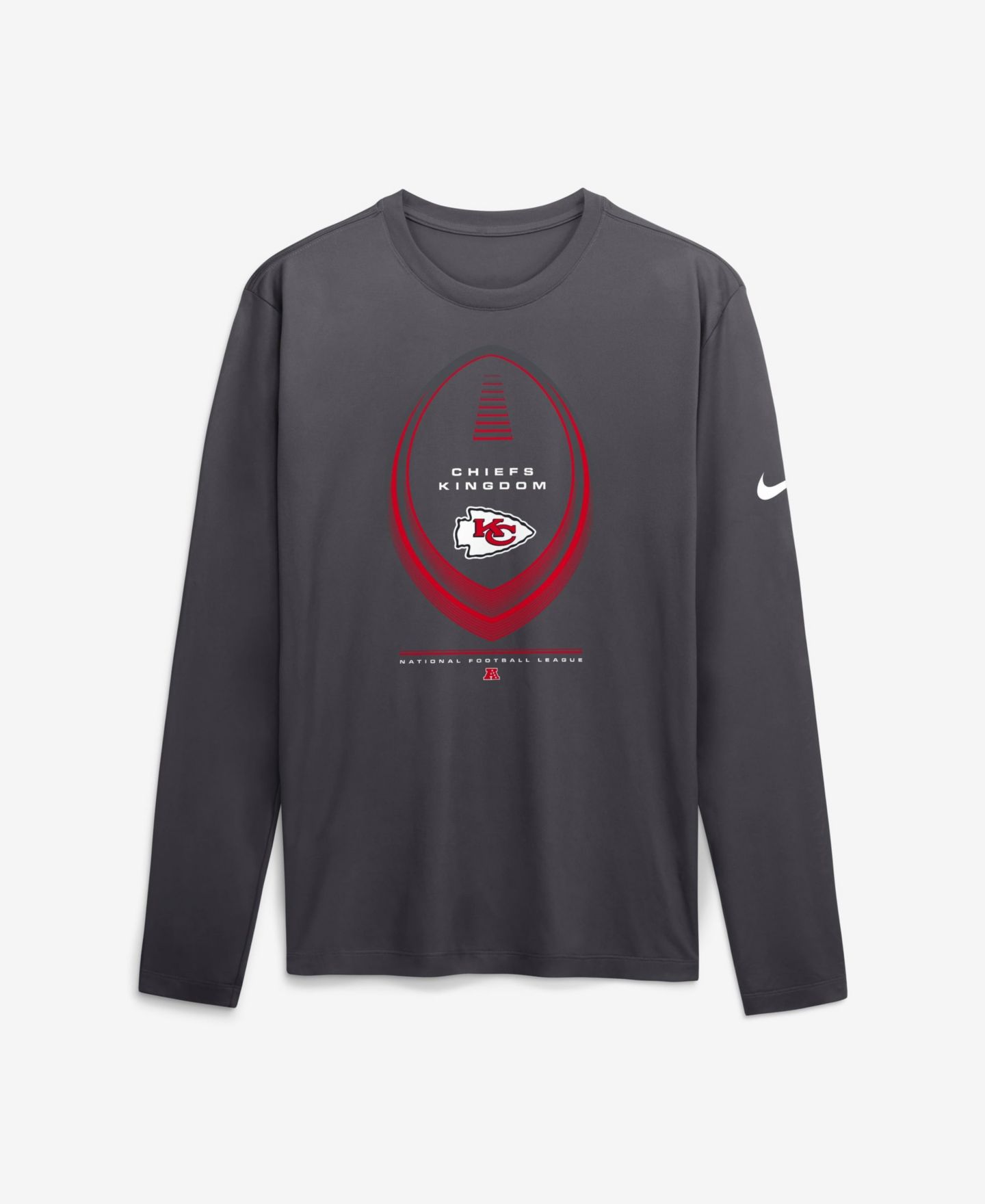 Мужская футболка Nike Charcoal Kansas City Chiefs Legend Icon Dri-FIT Long-Sleeve — фото 2