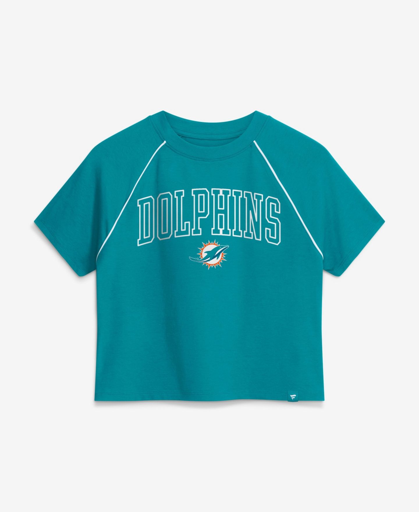 Женский топ Fanatics Aqua Miami Dolphins Offensive Scheme Raglan Tri-Blend Cropped — фото 2