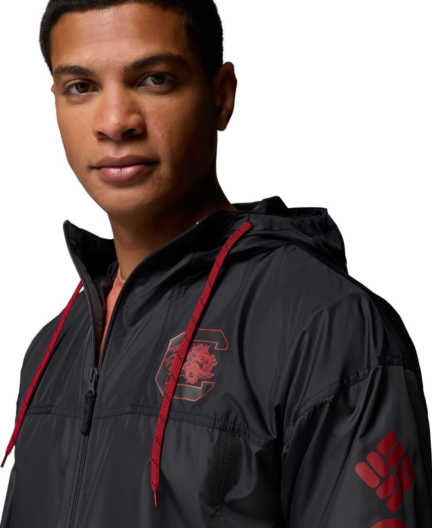Мужская куртка Columbia Black South Carolina Gamecocks Flash Challenger II Full-Zip Hooded Windbreaker — фото 6
