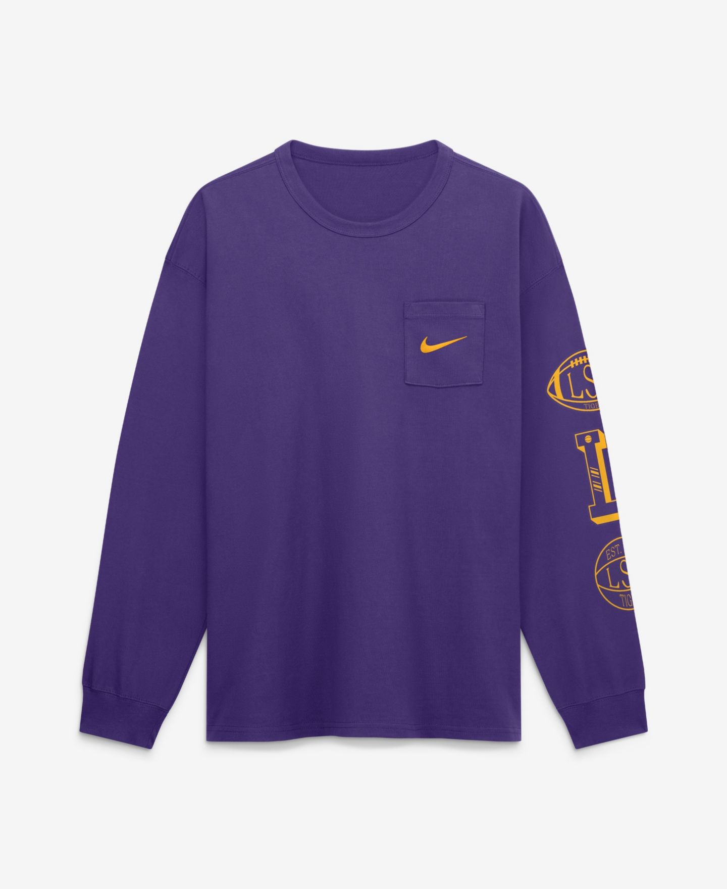 Мужская футболка Nike Purple LSU Tigers Academic Long-Sleeve Pocket — фото 2