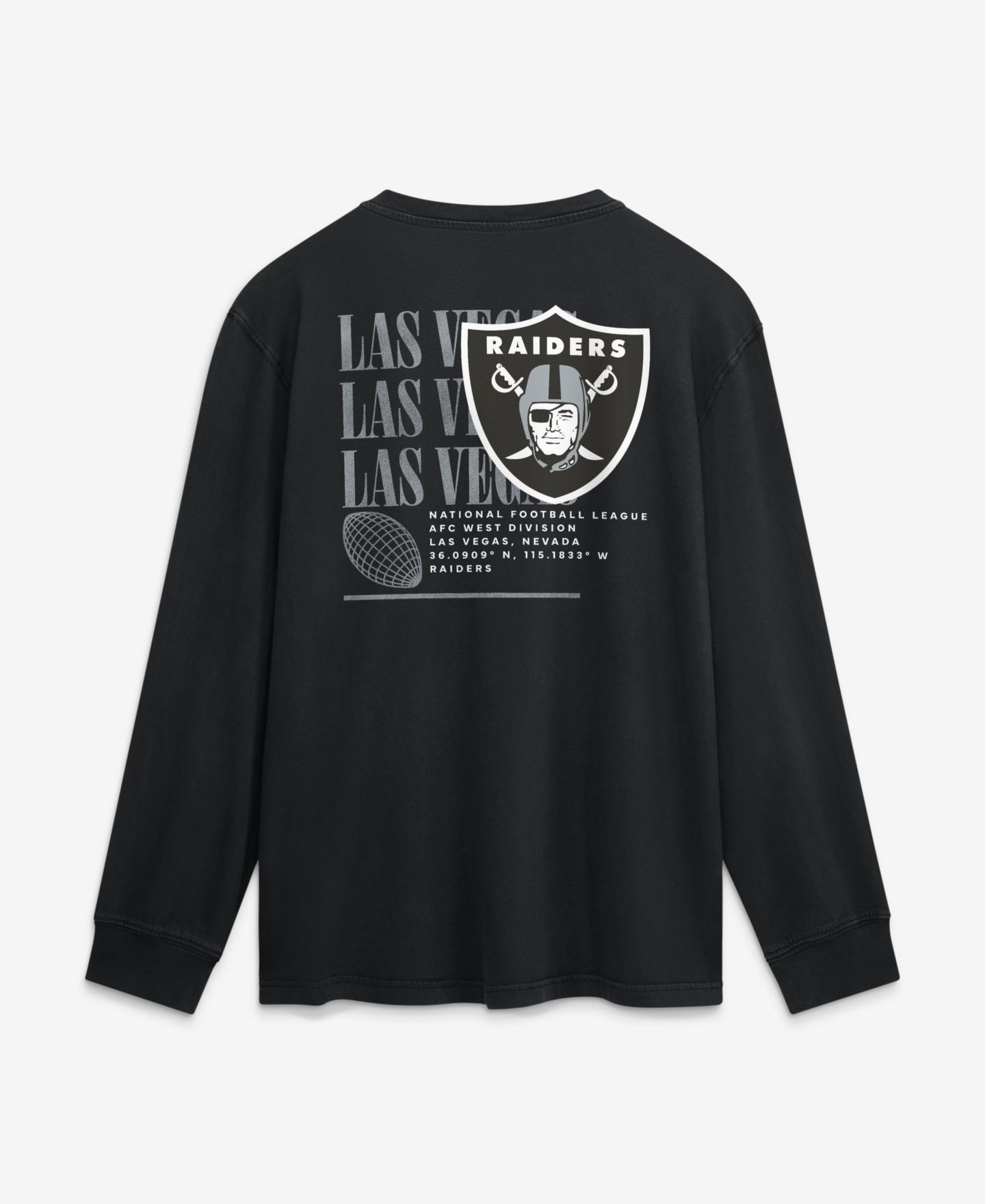 Мужской топ Fanatics Black Las Vegas Raiders Relaxed Fullback Drive Long-Sleeve Fashion — фото 3