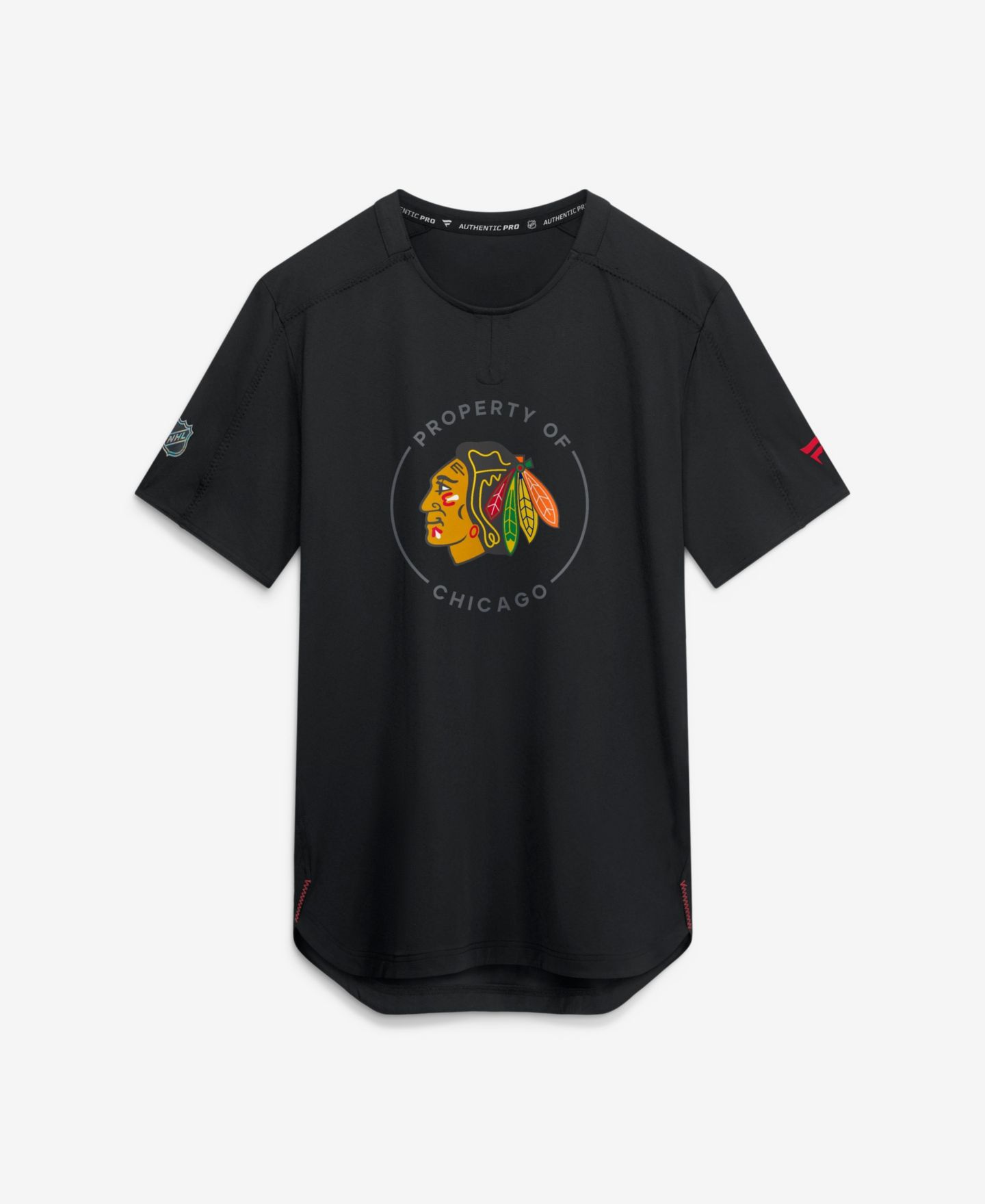 Мужская футболка Fanatics Black Chicago Blackhawks Authentic Pro Train Performance — фото 1