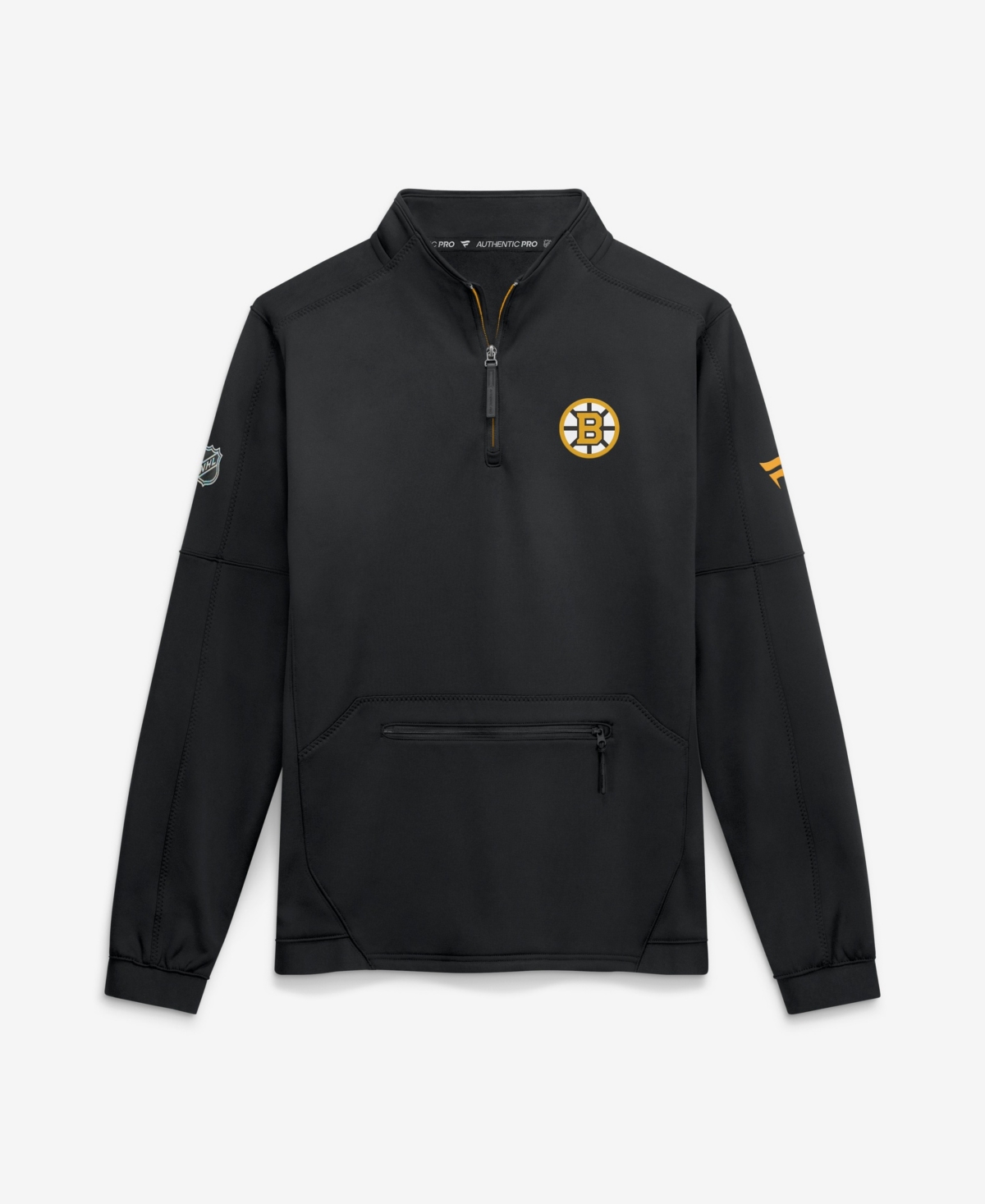 Fanatics Men's Black Boston Bruins Authentic Pro Rink Fleece Quarter-Zip Pullover - Black
