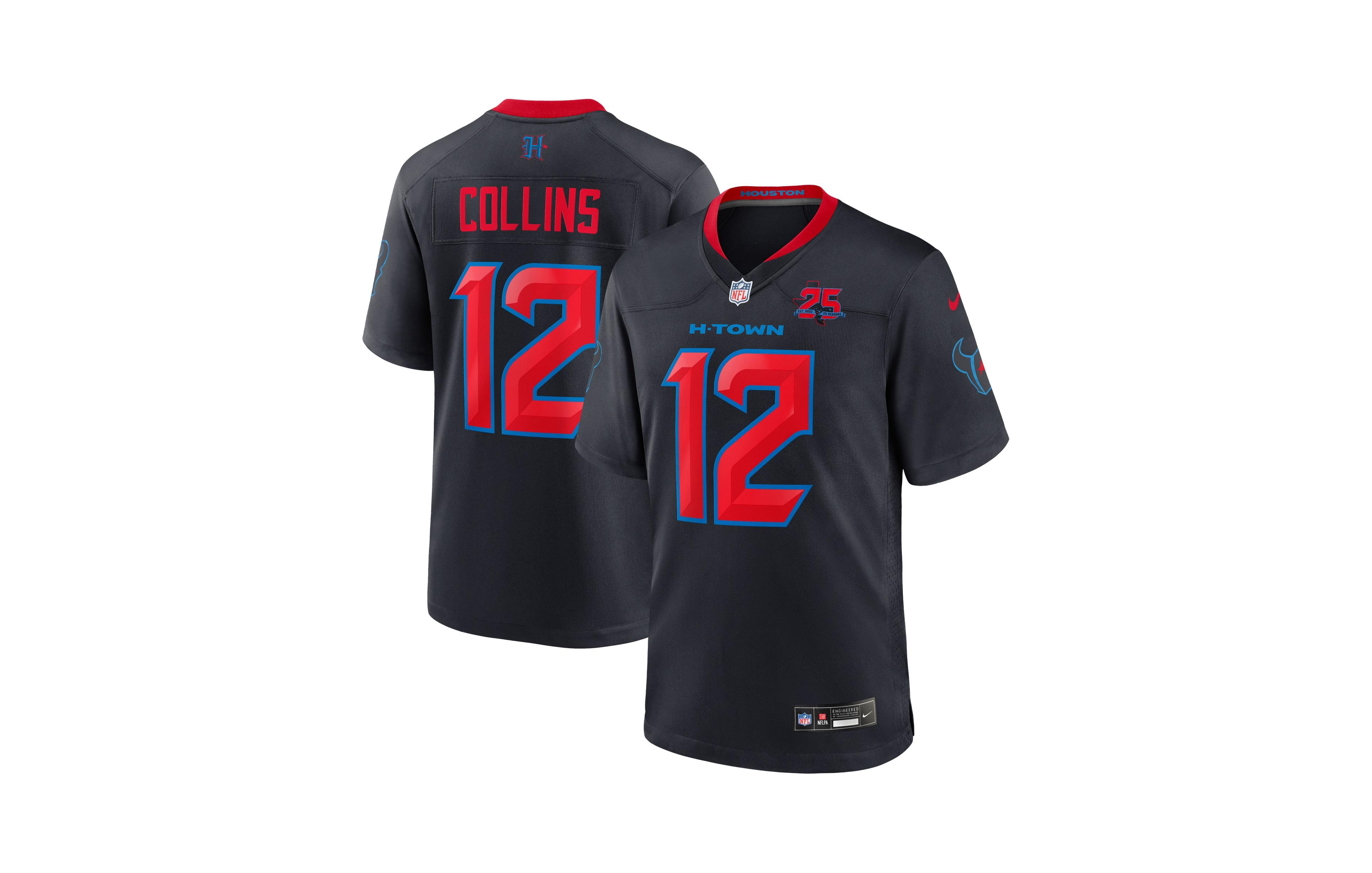 Nike Men's Nico Collins Navy Houston Texans Alternate 2 25th Season Game Jersey