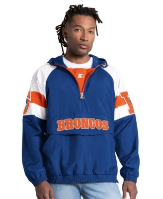 Men's Royal Denver Broncos Street Cut Retro Logo Half-Zip Jacket