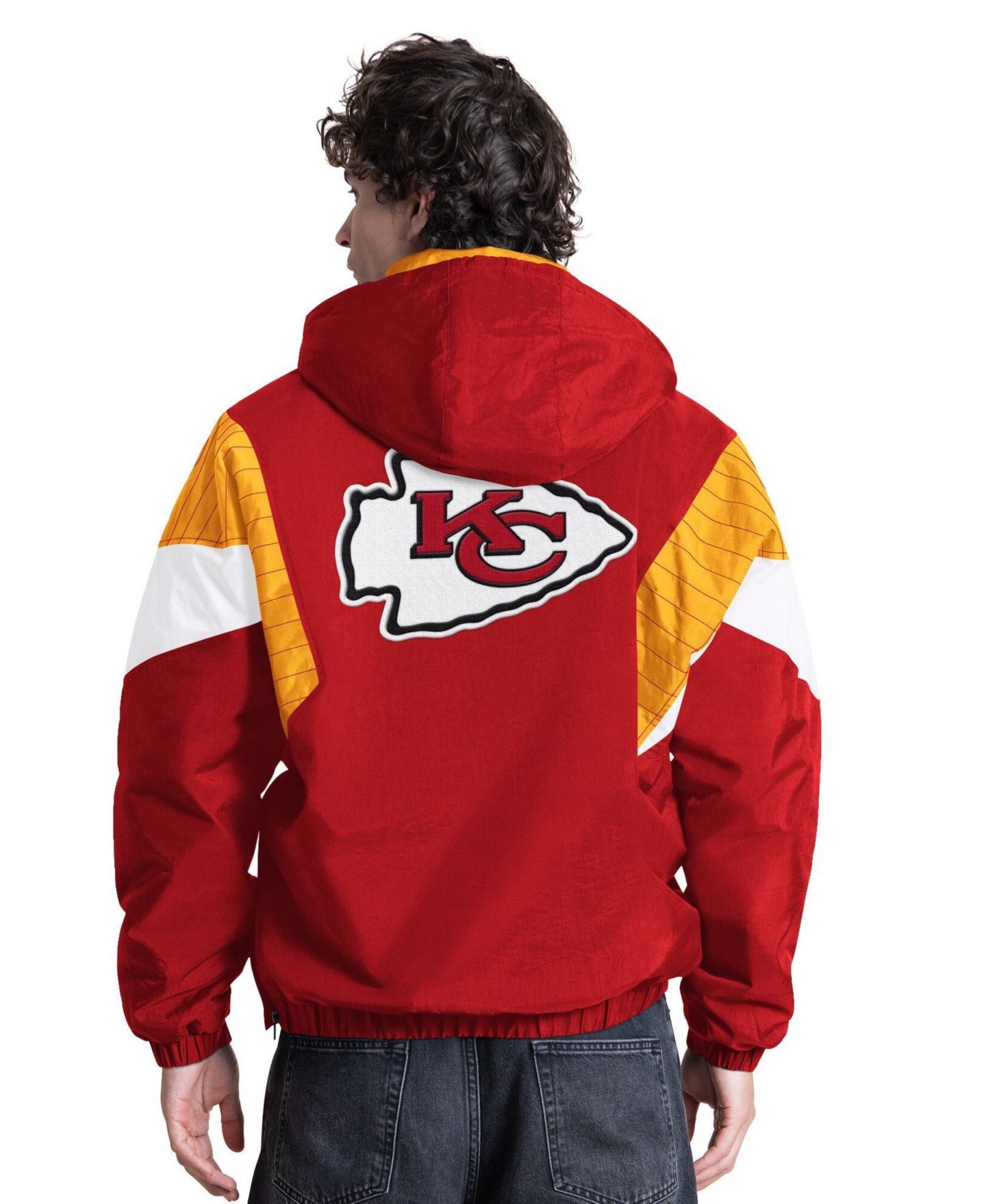 Мужская куртка Starter Red Kansas City Chiefs The Throwback Half-Zip Hooded — фото 2
