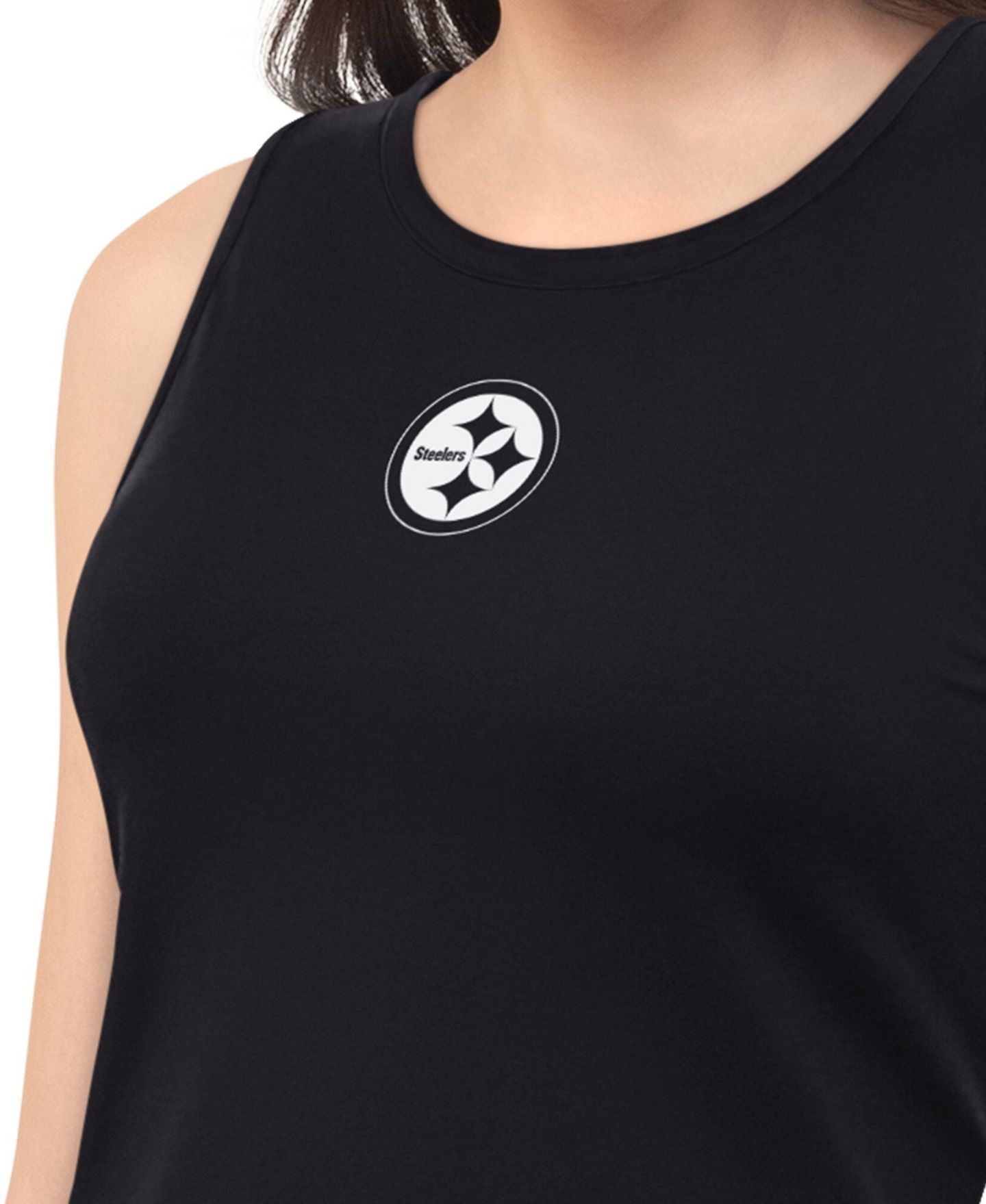 Женский топ Starter Black Pittsburgh Steelers Athleisure Cropped — фото 3