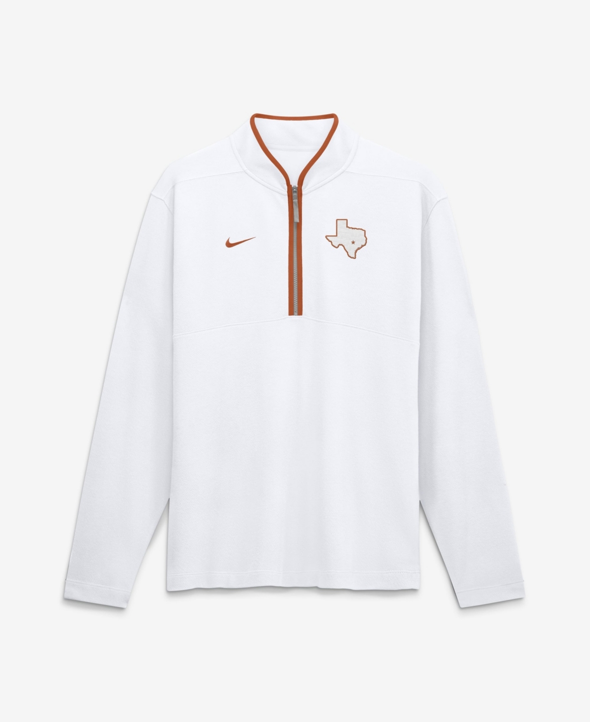 Nike Men's White Texas Longhorns Courtside Victory Dri-fit Half-Zip Pullover - White, Texas Orange