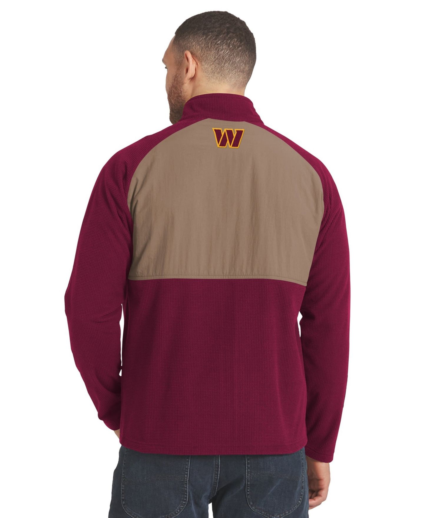 Мужская куртка Darius Rucker Collection By Fanatics Burgundy/Tan Washington Commanders Full-Zip Raglan — фото 2