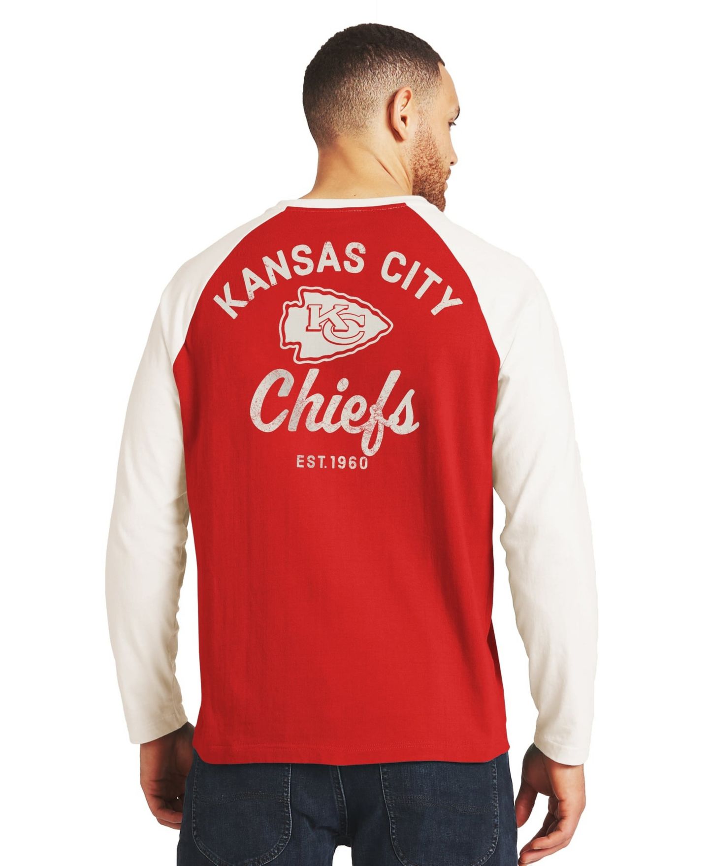 Мужская футболка Darius Rucker Collection By Fanatics Red/Cream Kansas City Chiefs Henley Long-Sleeve — фото 2