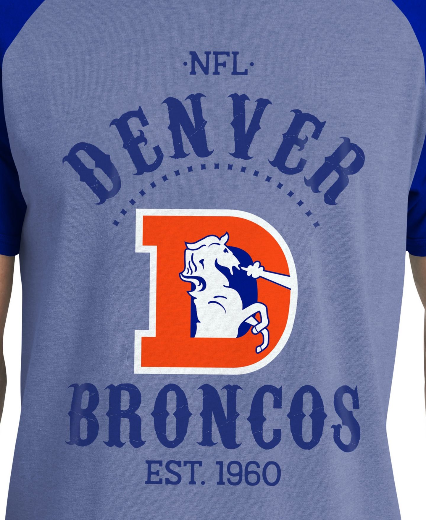 Мужская футболка Darius Rucker Collection By Fanatics Royal Denver Broncos Raglan — фото 5