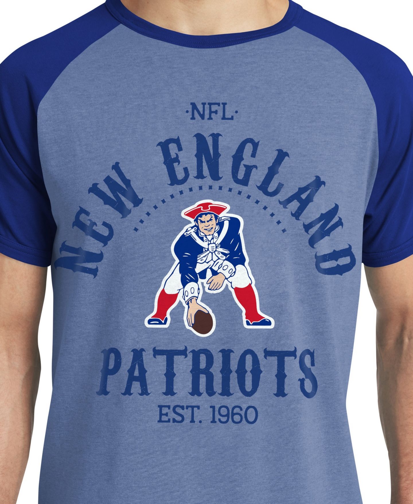 Мужская футболка Darius Rucker Collection By Fanatics Navy New England Patriots Raglan — фото 5