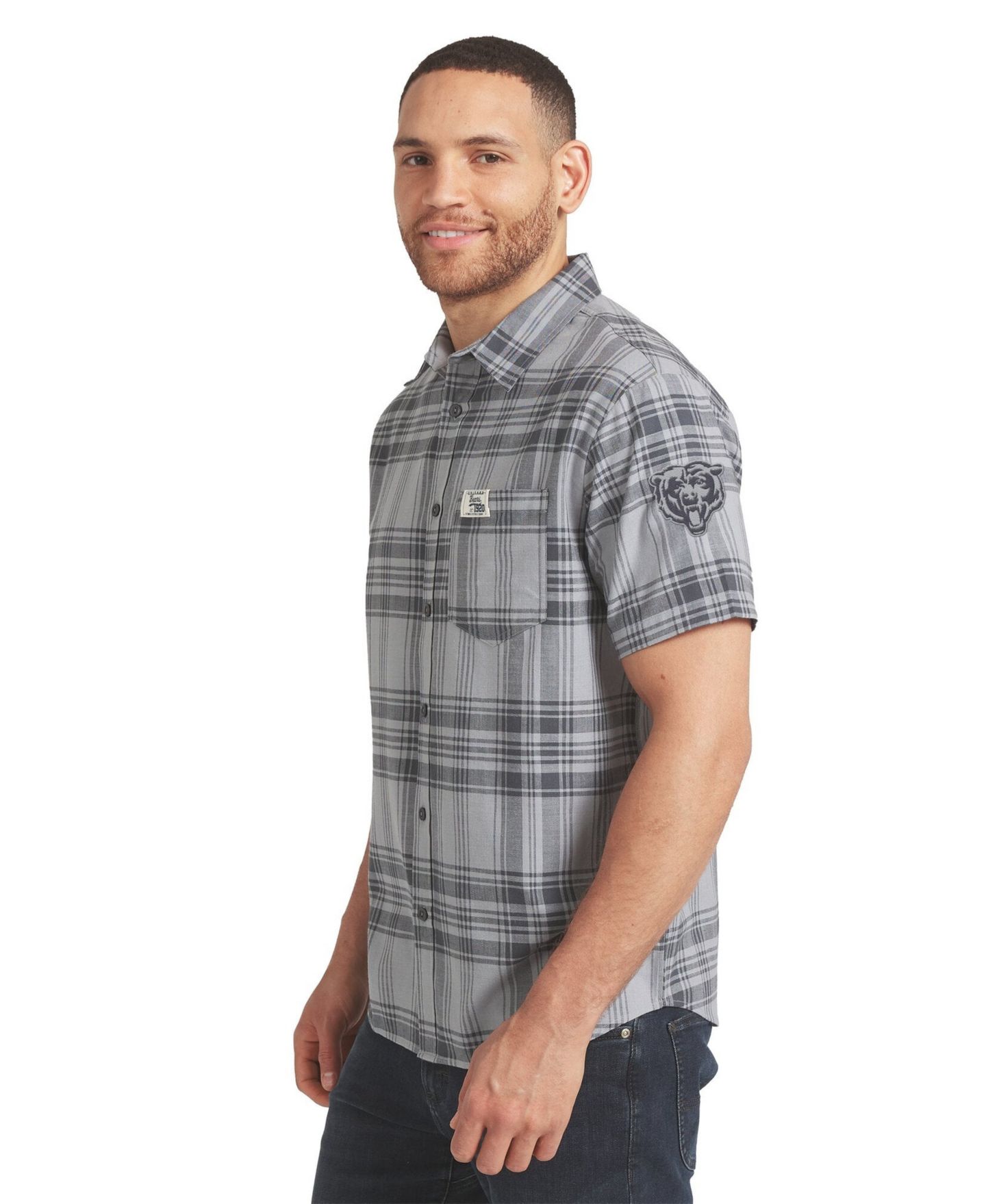 Мужская рубашка Darius Rucker Collection By Fanatics Gray Chicago Bears Woven Short-Sleeve Button-Up — фото 2