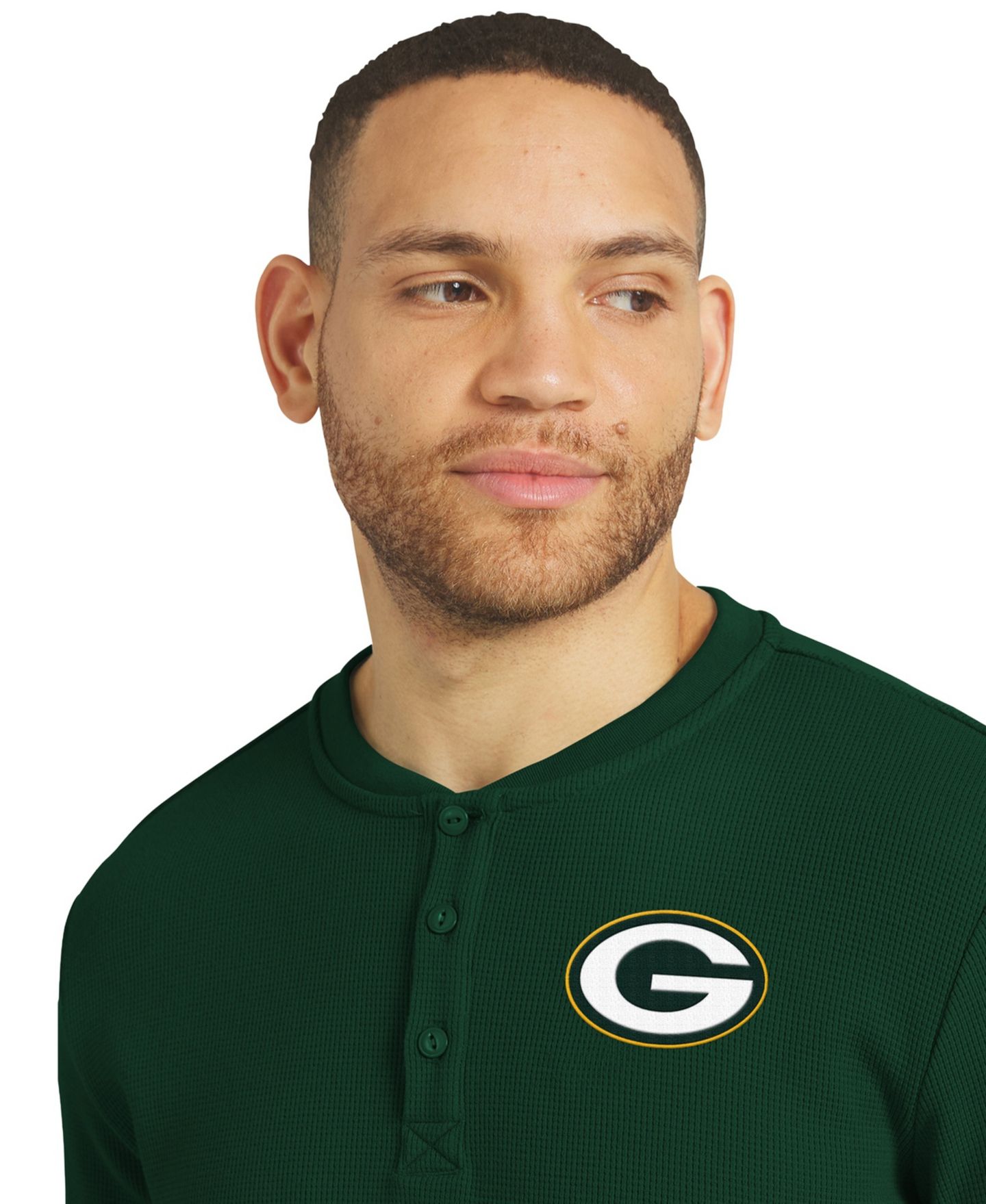 Мужская футболка Darius Rucker Collection By Fanatics Green Bay Packers Waffle-Knit Henley Long-Sleeve — фото 5