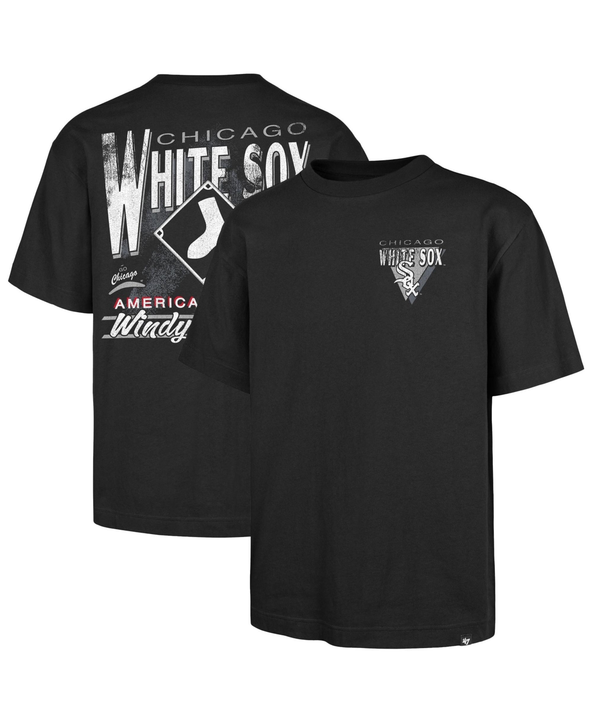 '47 Brand Men's Black Chicago White Sox Under Bar Foundation T-Shirt - Black