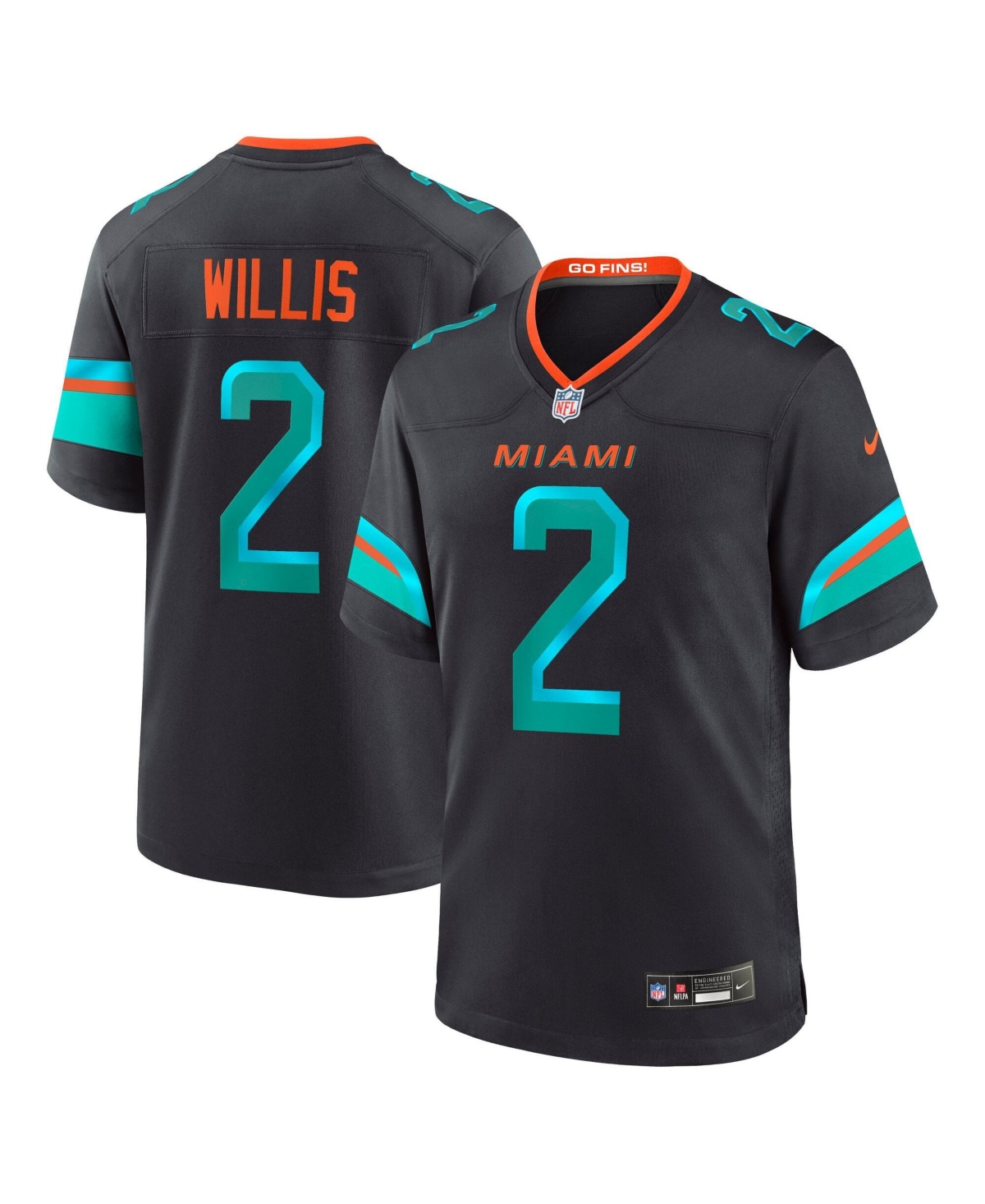 Nike Men's Malik Willis Pitch Blue Miami Dolphins Rivalries Collection Game Jersey - Navy