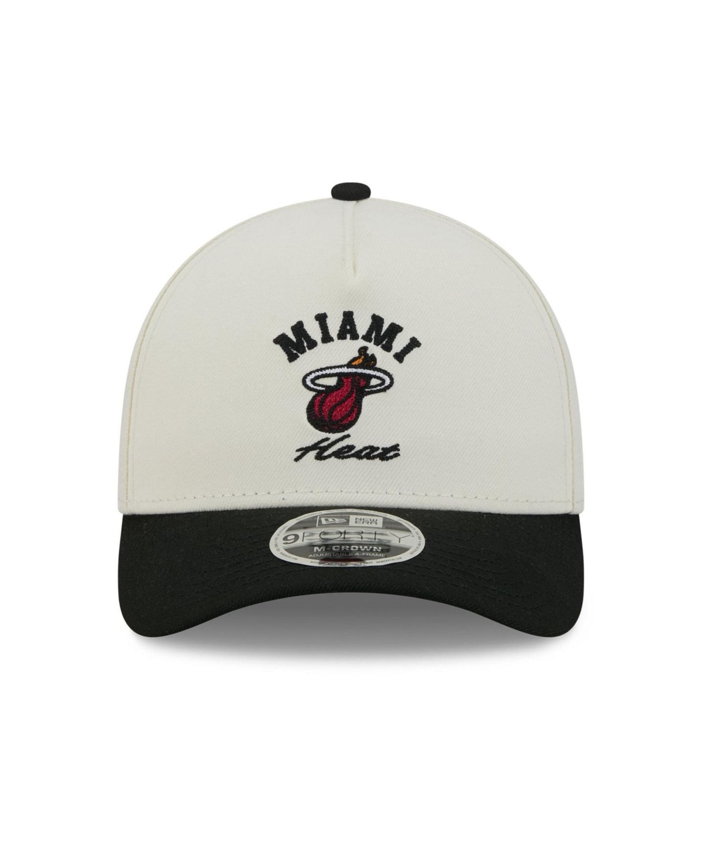 Мужская кепка New Era White/Black Miami Heat Arch 9FORTY A-Frame M-Crown Adjustable Hat — фото 2