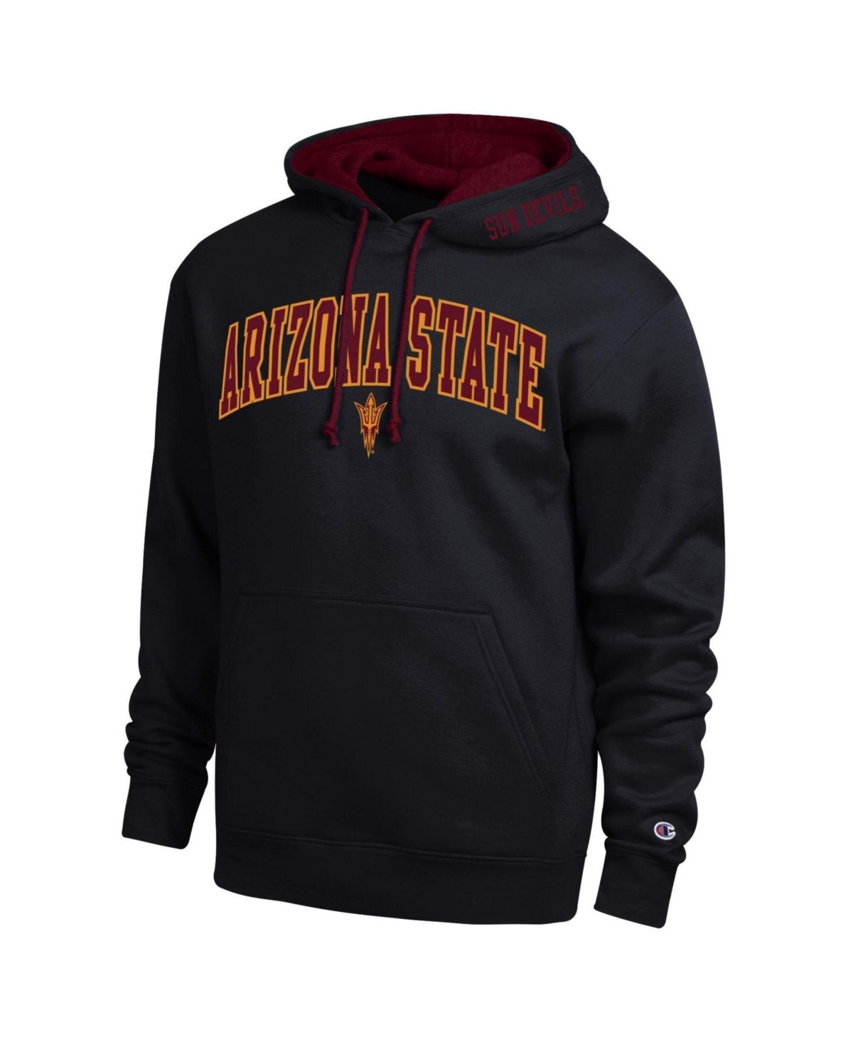 Champion Men's Black Arizona State Sun Devils Arch Tackle Twill Hoodie - Black