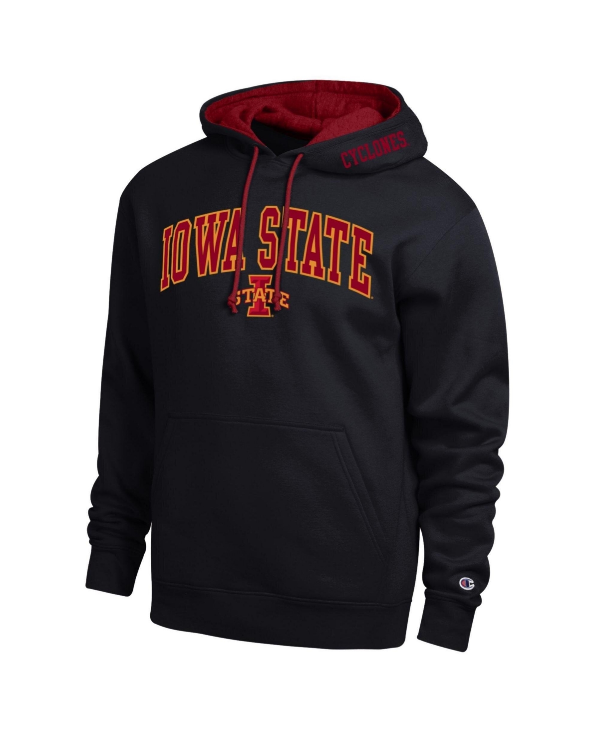 Champion Men's Black Iowa State Cyclones Arch Tackle Twill Hoodie - Black