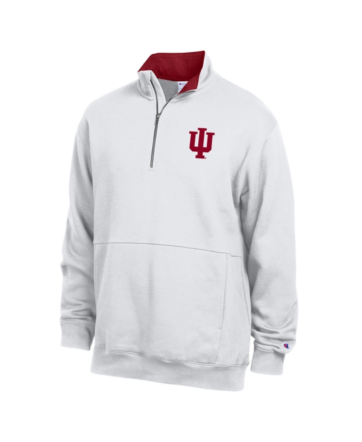 Champion Men's White Indiana Hoosiers Fleece Quarter-Zip Pullover - White