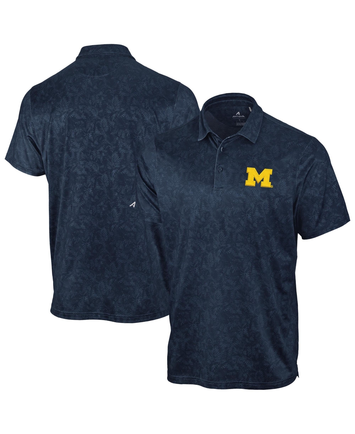 Antigua Men's Navy Michigan Wolverines Lush Polo Shirt - Navy